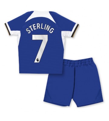 Chelsea Raheem Sterling #7 Koti Pelipaita Lasten 2023-24 Lyhyet Hihat (+ Lyhyet housut)